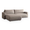 ECKSOFA TURIN P Beige Kordstoff mit Schlaffunktion - Beige, Holz (265/183cm) - MASSENO