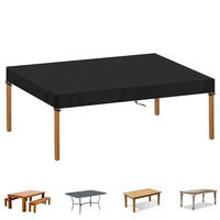 GARTENTISCH Abdeckung 180 x 100 x 15 cm Schwarz - Schwarz, Textil (100/15/180cm)