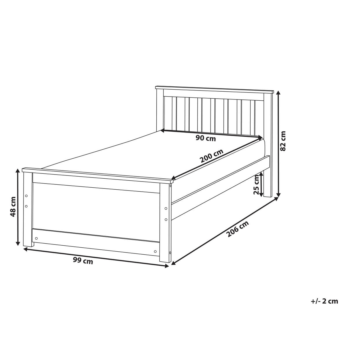 BETT mit Lattenrost 90x200 cm Heller Holzfarbton Olendon - Hellbraun, Holz (90/200cm) - Beliani