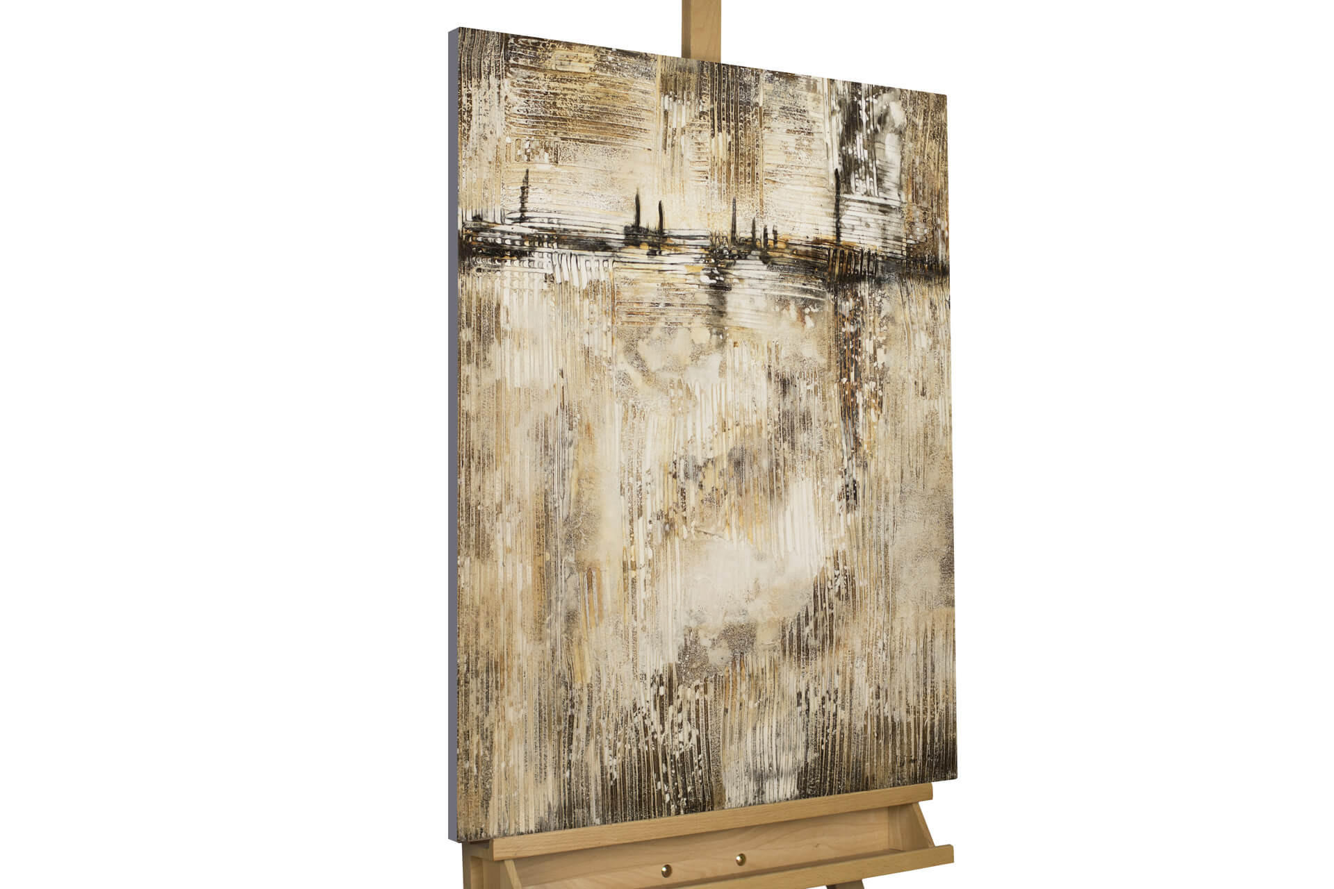 ACRYLBILD HANDGEMALT 60/80 cm - Beige/Braun, Holz/Textil (60/80cm) - KUNSTLOFT