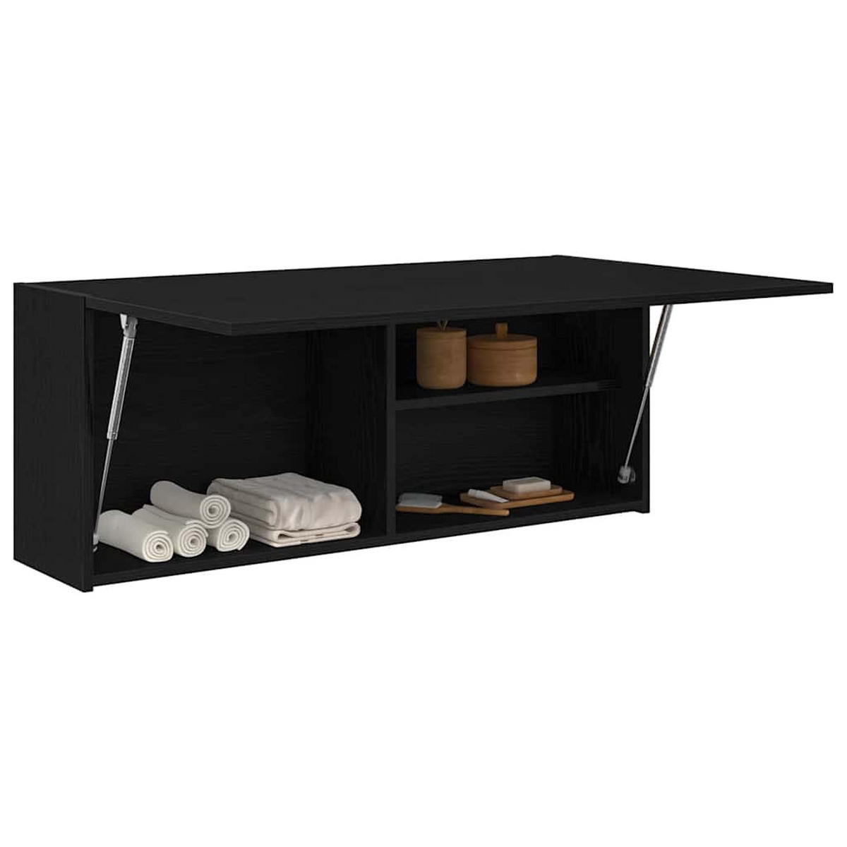 BAD-WANDSCHRANK Schwarz 100/25/40 Cm Holzwerkstoff - Schwarz, Holzwerkstoff (25/40/100cm) - vidaXL
