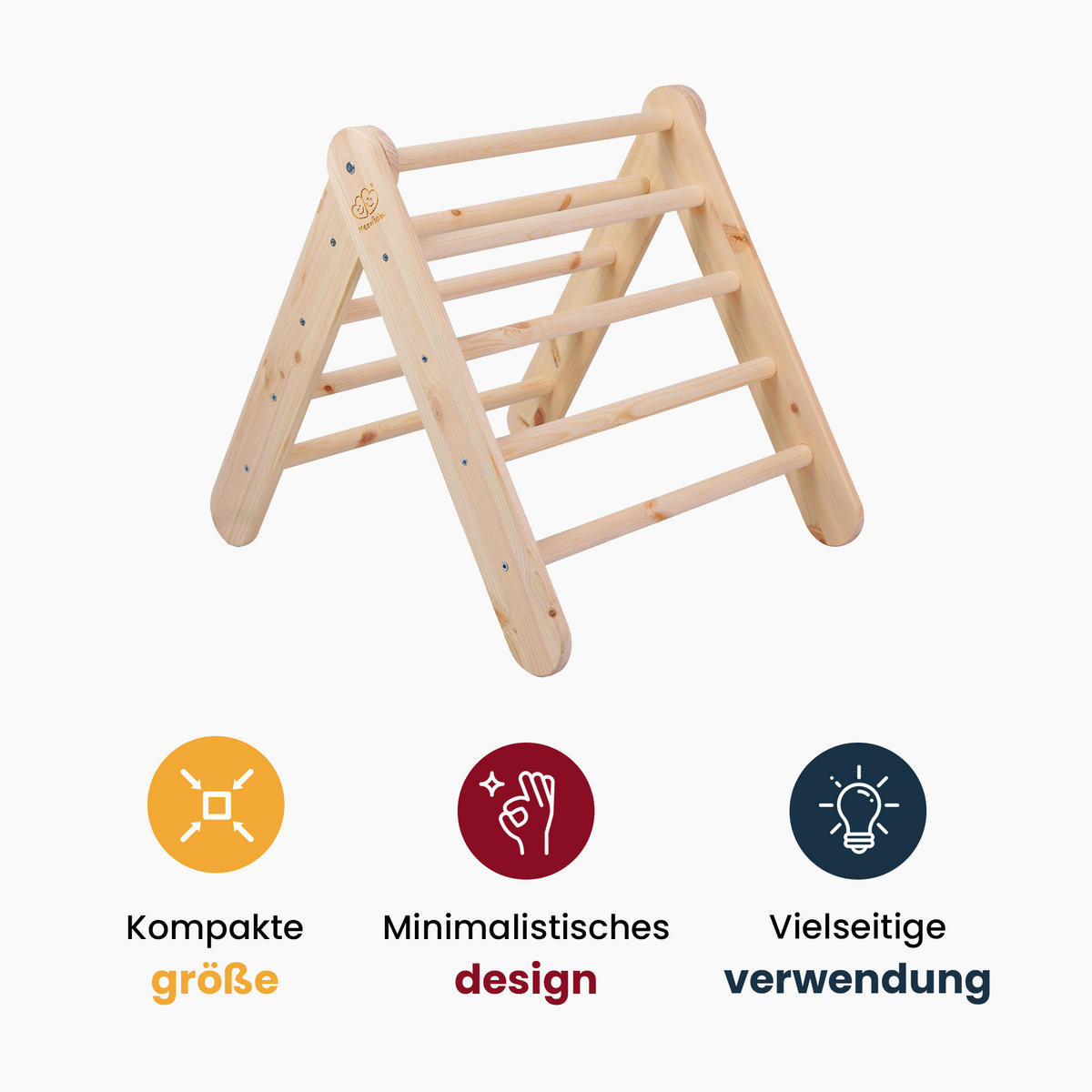 KLETTERDREIECK für Kinder, Montessori, Natur - Beige, Holz (59.5/59/60cm) - MeowBaby