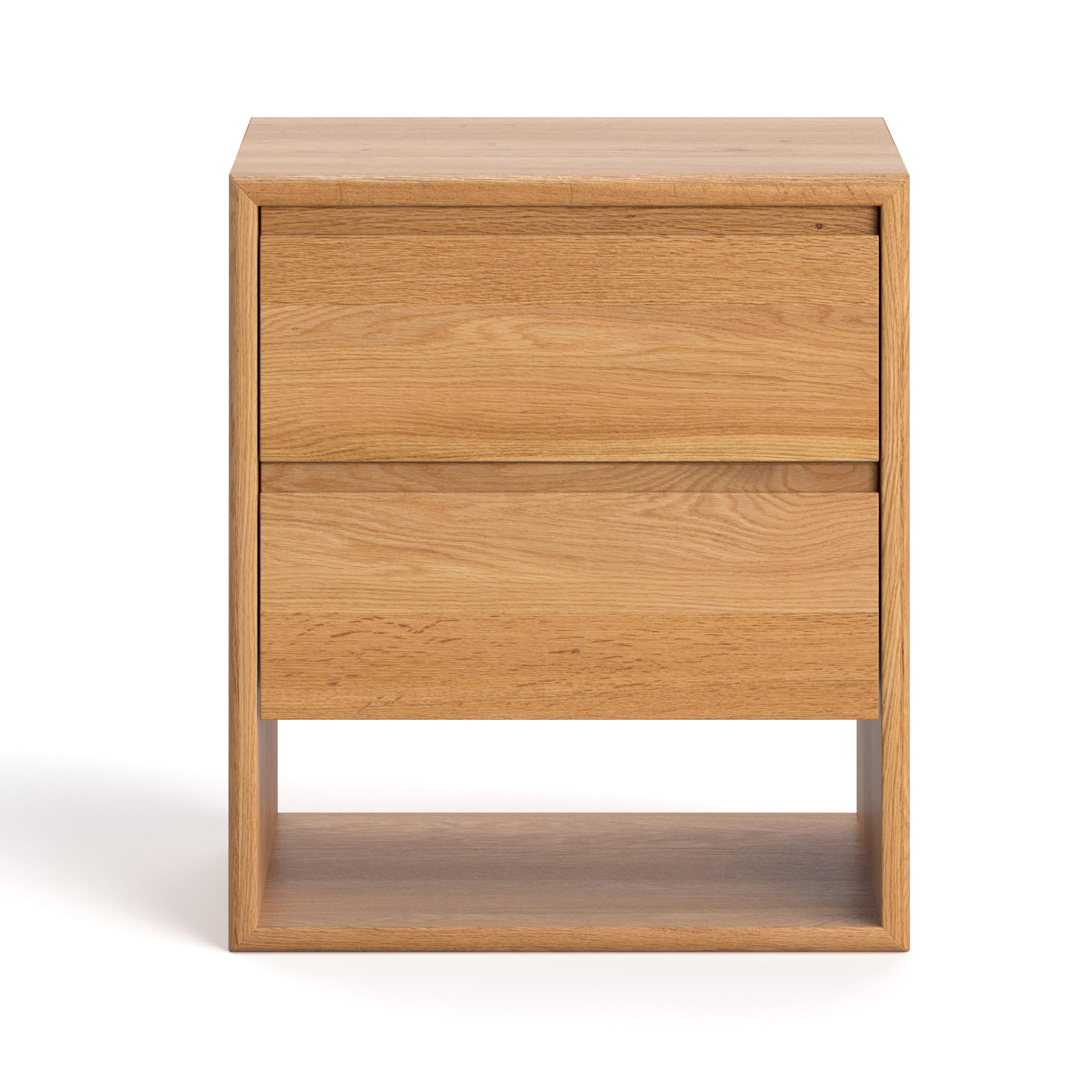 NACHTTISCH Margo aus massivem Eichenholz, Variante A – offener Boden - Eichefarben/Naturfarben, Holz (50/57/40cm) - Danzz