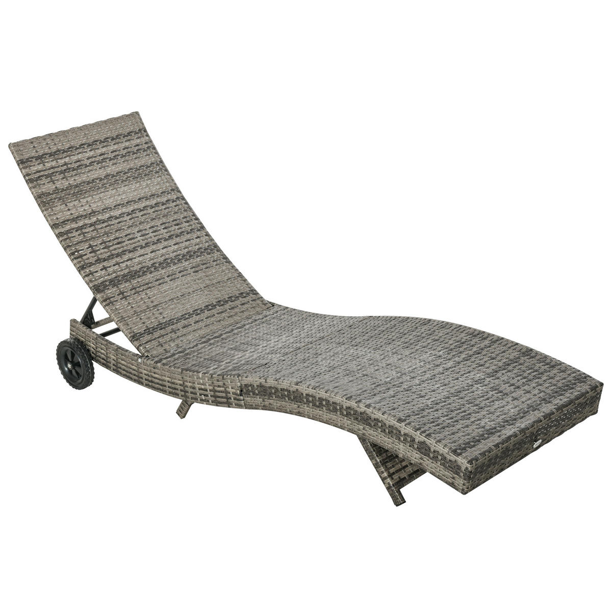 SONNENLIEGE DE-13565 5-fach verstellbar mit Rollen, abnehmbare Matratze Grau - Grau, Kunststoff/Metall (70/70/207cm) - ComfortXL