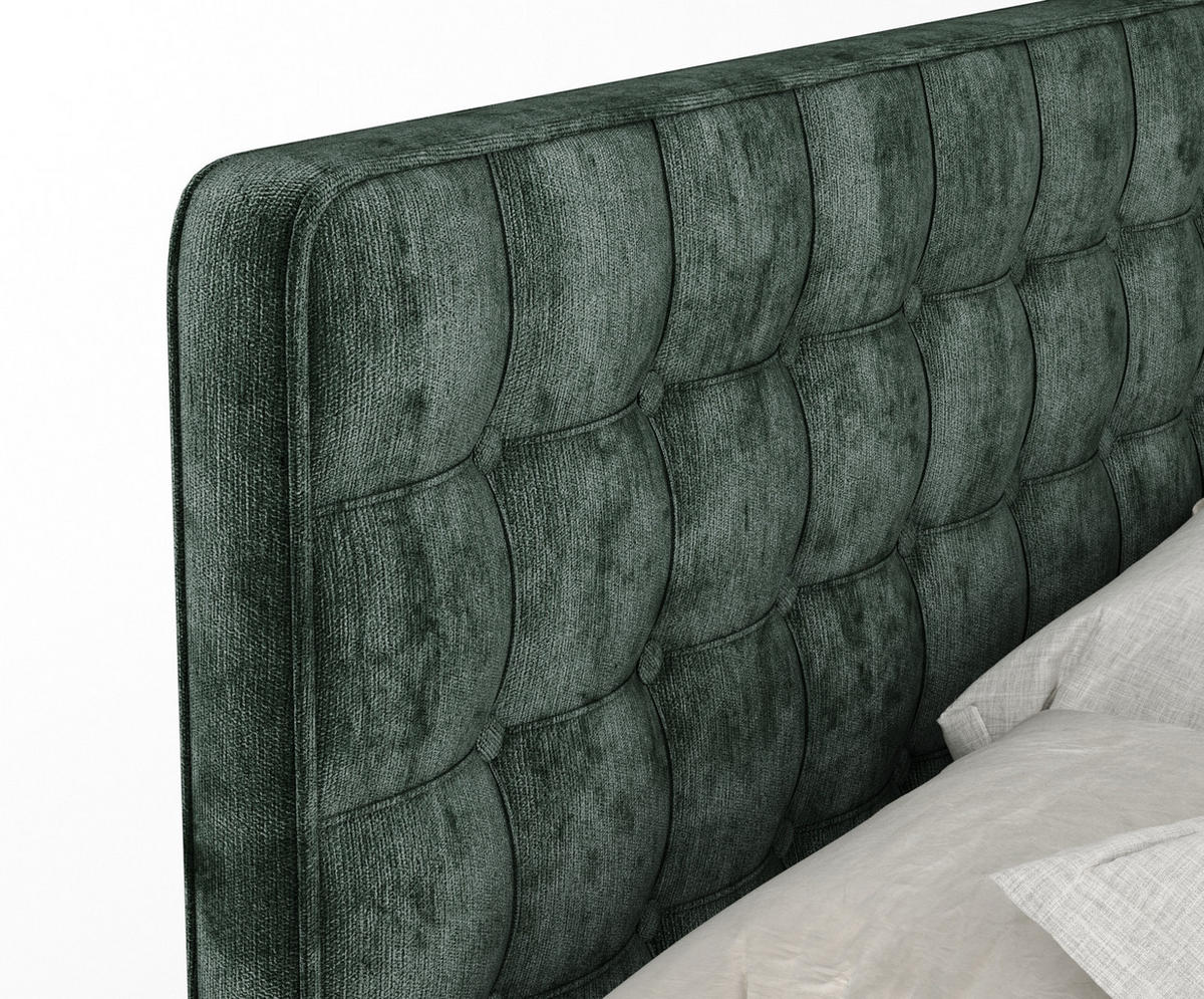 BOXSPRINGBETT Velouria Grün 180/200 cm - Schwarz/Grün, Holz/Holzwerkstoff (180/200cm) - Maison de Reve