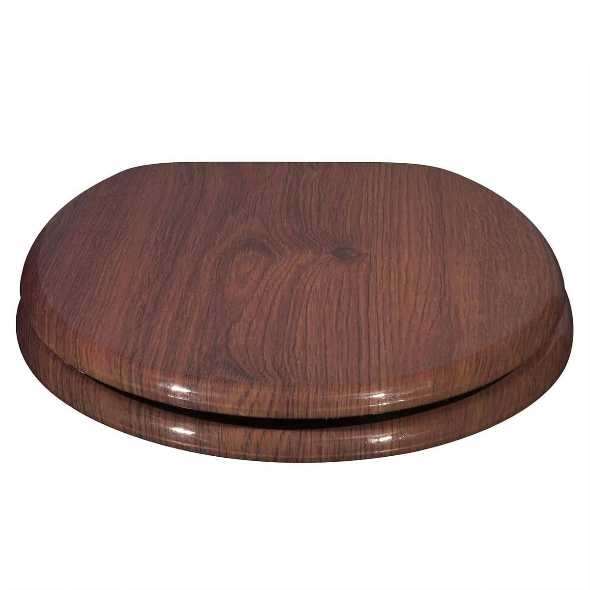WC SITZ mit Absenkautomatik, MDF Holzkern, Antibakteriell - Braun, Holzwerkstoff (37/2.5/43cm) - Woltu