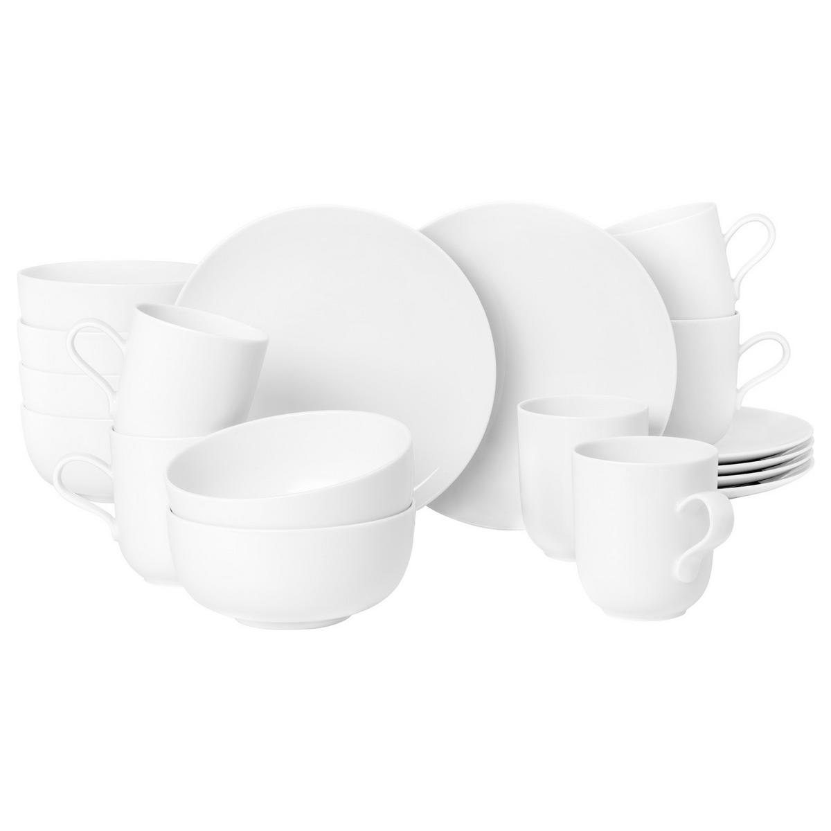 FRÜHSTÜCKS-SET Liberty weiß 18er Set - Weiß, Keramik (1/1/1cm) - Seltmann Weiden
