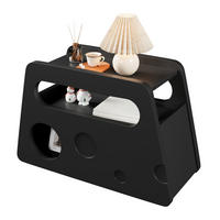 BEISTELLTISCH 81/33/51,5 cm schwarz aus MDF und Spanplatte mit Rollen - Schwarz, Holzwerkstoff (81/33/51.5cm) - OKWISH