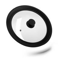 TOPFDECKEL - Schwarz, Glas/Kunststoff (31.5/31.5/5cm) - Relaxdays