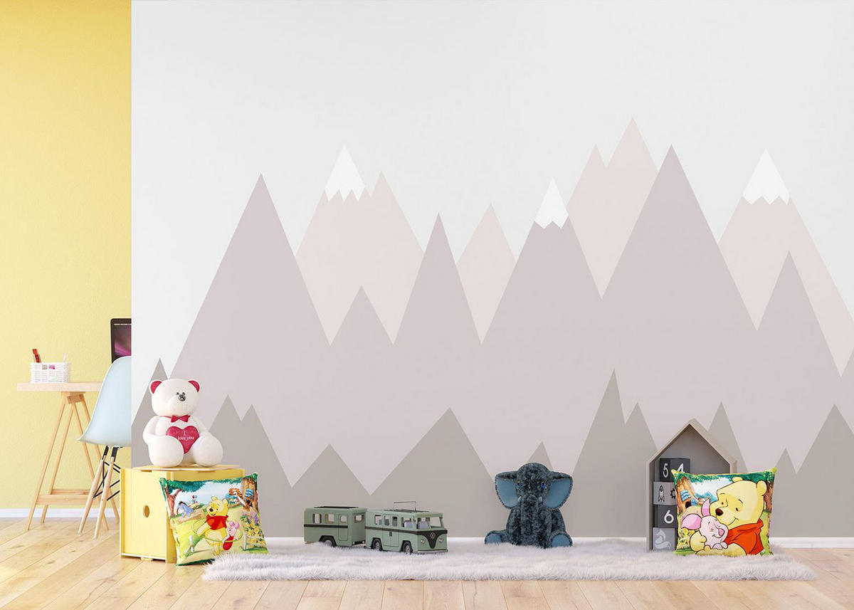 FOTOTAPETE Berglandschaft 375 x 270 cm - Beige, Papier (375/270cm) - Sanders & Sanders