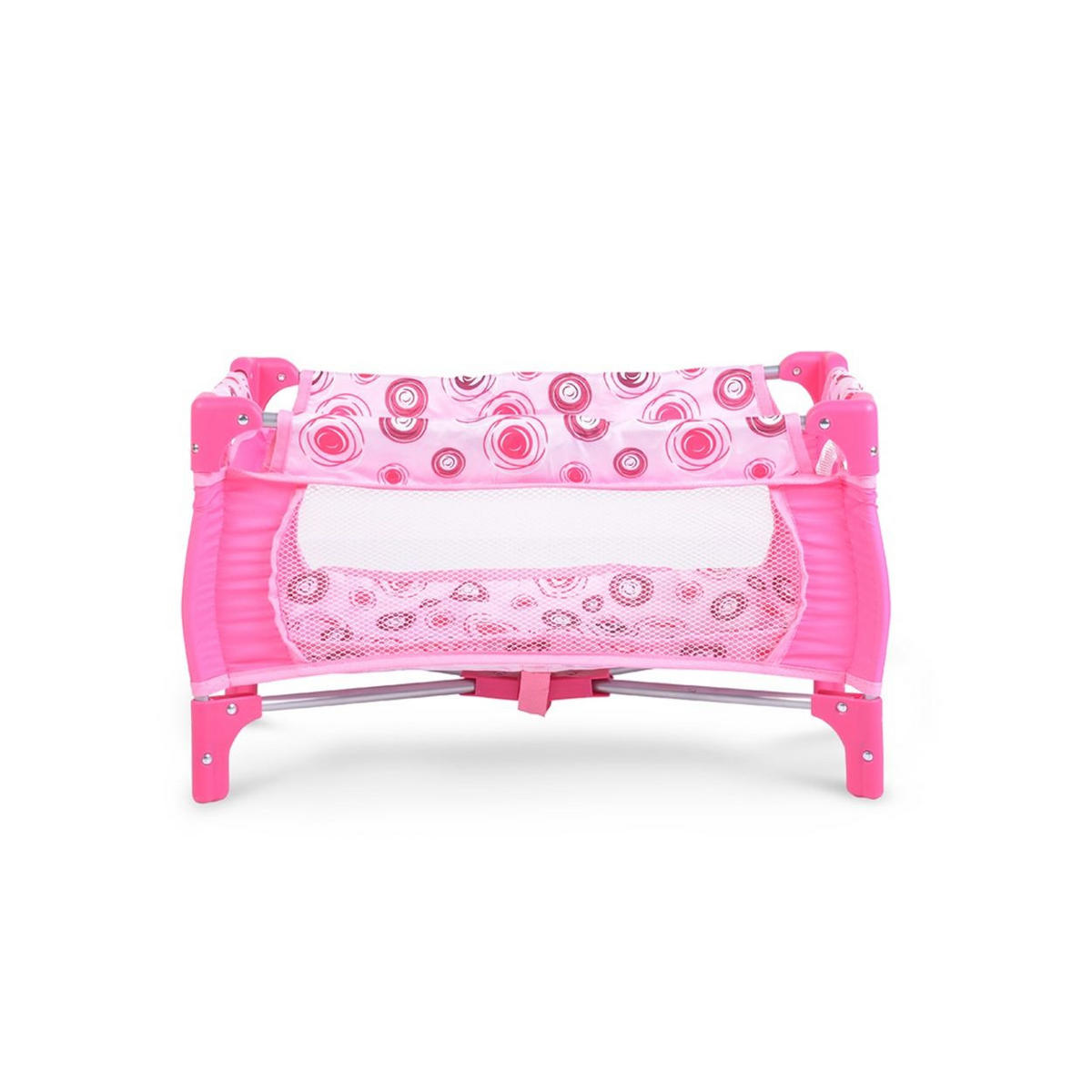PUPPENBETT Apple 9340 56 x 33 cm, faltbar, Matratze, Seitenfenster, Tragetasche, ab 3 Jahren - Rosa, Kunststoff (56/32/33cm) - Moni
