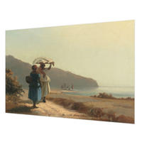FOTOTAPETE 152x104 cm - Ein Spaziergang am Meer - Beige, Textil (152/104cm) - Wallfluent
