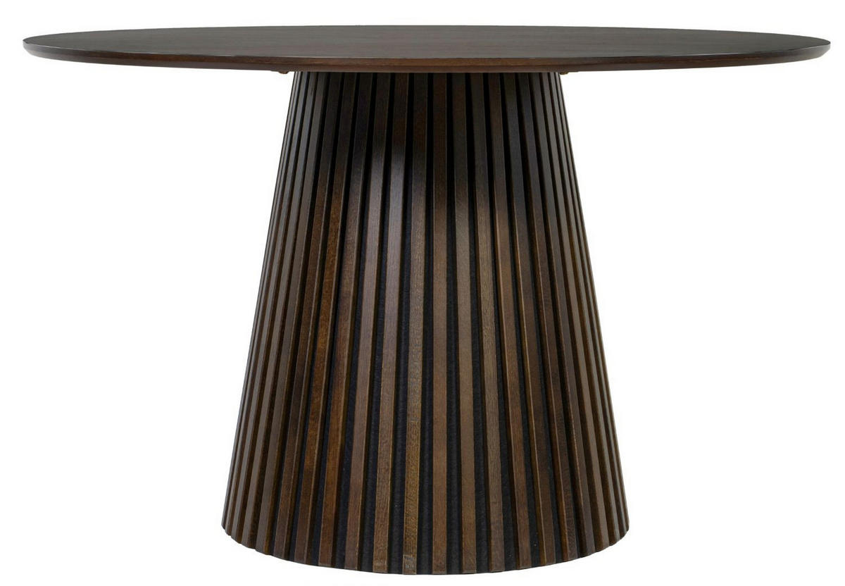 DININGTISCH Barletta - rund 120 cm - Eichenholz smoked-braun - Dunkelbraun/Naturfarben, Holz (120/120/75cm) - bene living