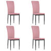 ESSZIMMERSTÜHLE 4 Stk. Rosa Samt 42*58*95.5cm - Pink, Metall (42/95.5/58cm) - ZMH