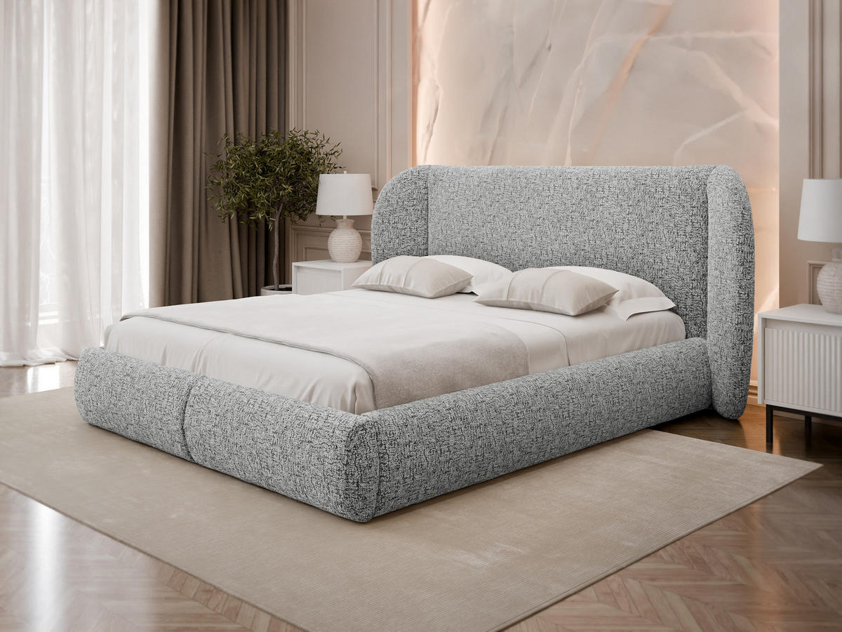 POLSTERBETT Jamika - Hellgrau, Holz/Textil (180/200cm) - MIRJAN24