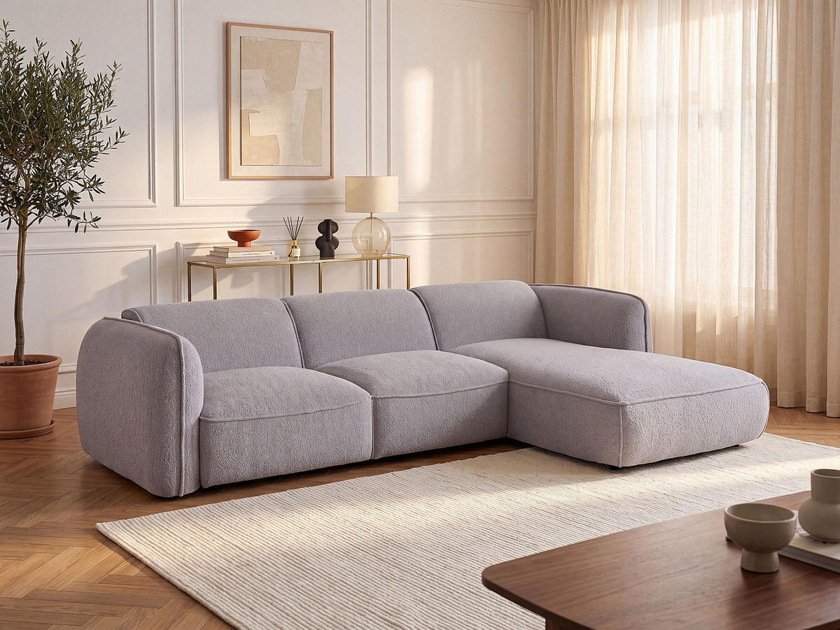 SOFA - 5 Personen - stoff - hellgrau Camilio - Hellgrau, Kunststoff/Textil (272/74/165cm) - Vente-Unique