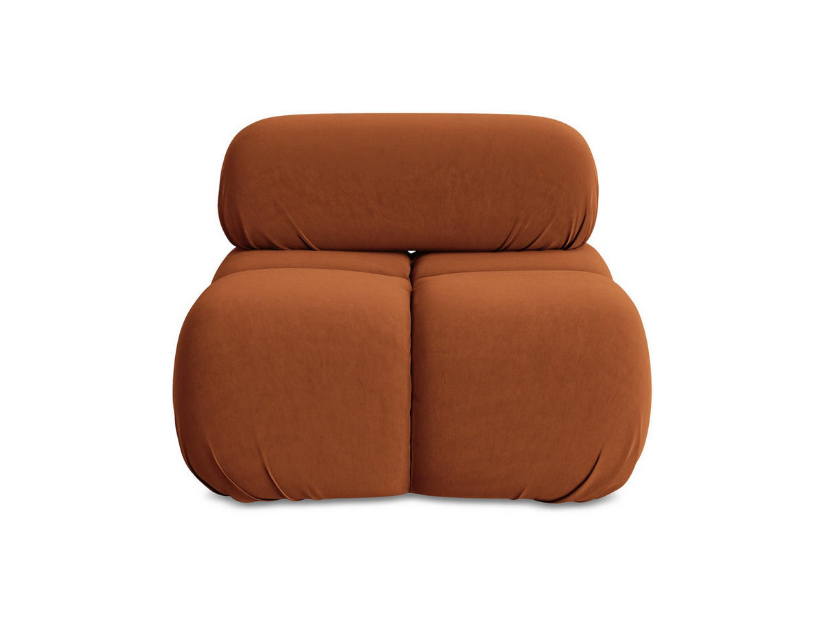 SESSEL Samt Stoff Orange - Beige/Terra cotta, Kunststoff/Textil (96/70/95cm) - Makamii