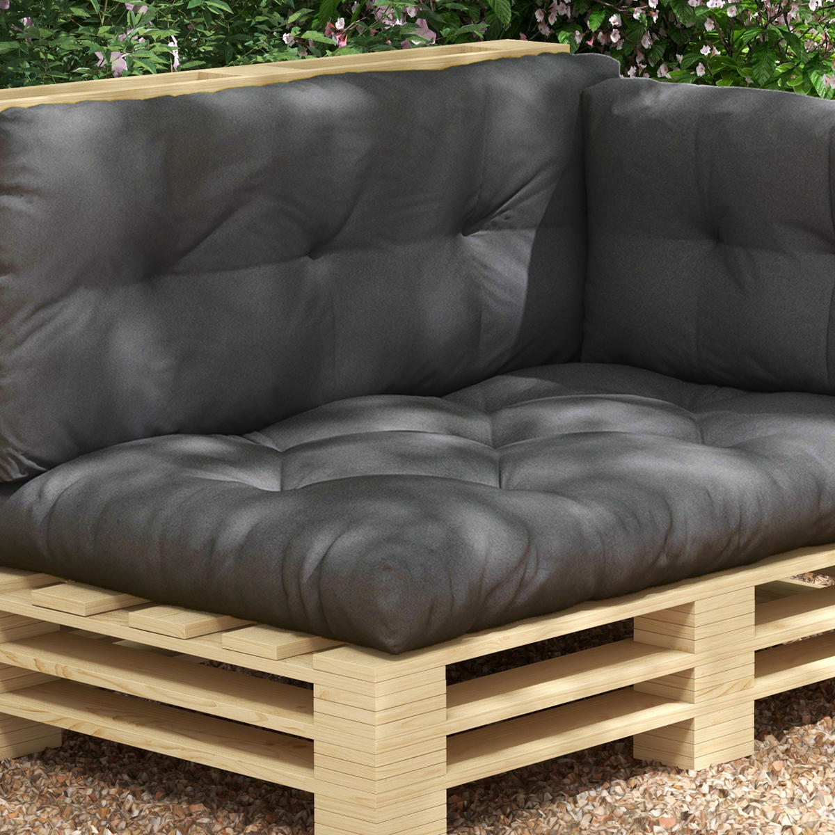 SITZKISSEN, Polyester, Dunkelgrau - Dunkelgrau, Kunststoff (80/12/120cm) - Outsunny