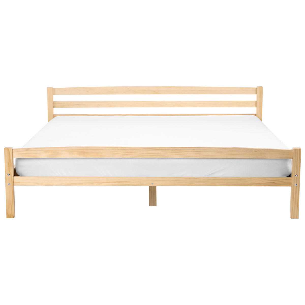POSTEL s roštem 180/200 cm Borovicové dřevo Světle hnědá Echallon - hnědá/světle hnědá, dřevo (180/200cm) - Beliani