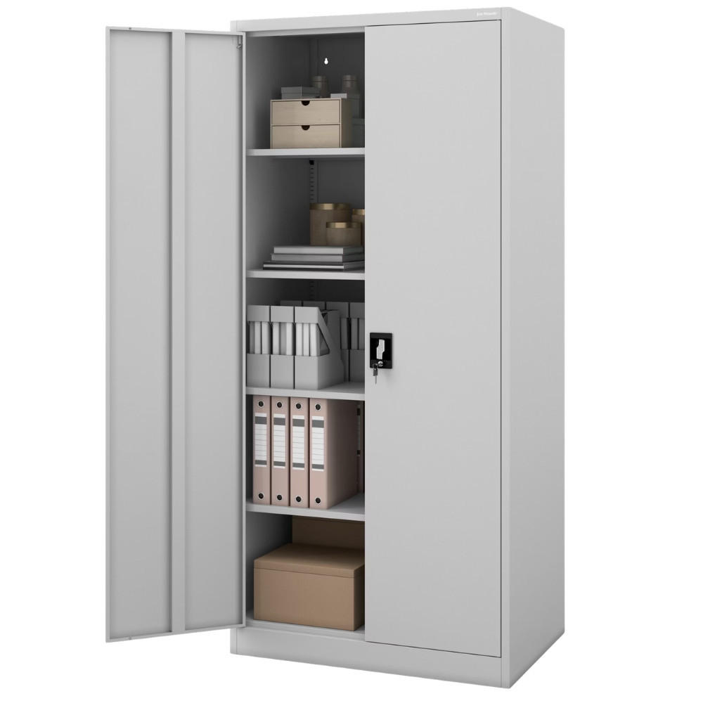 AKTENSCHRANK abschließbar KADO Flügeltüren 195x90x60cm Grau - Grau, Metall (90/195/60cm) - DELUKE