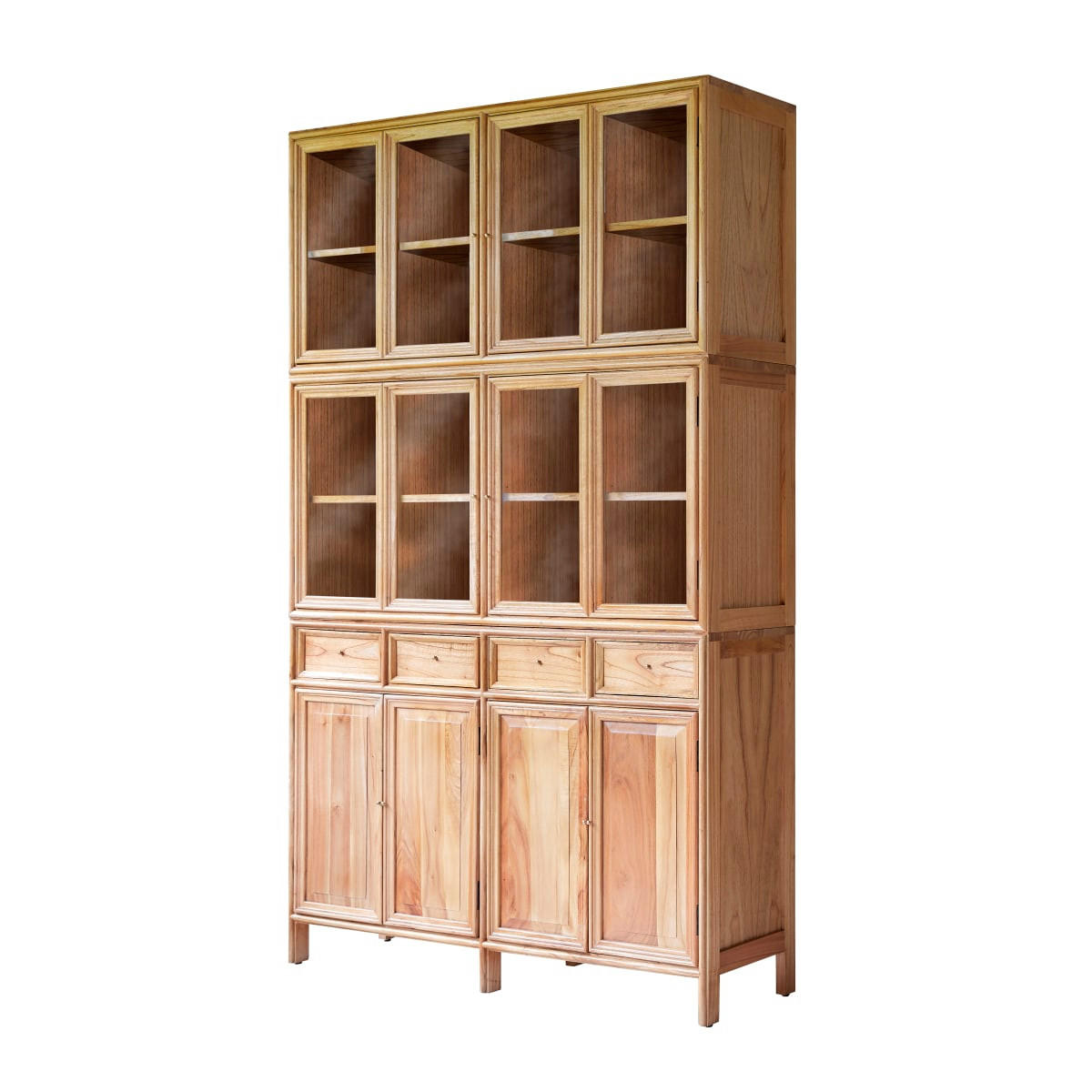 GESCHIRRSCHRANK Alex Natur aus Helles Mindiholz - Naturfarben, Holz (120/205/41cm) - Tikamoon