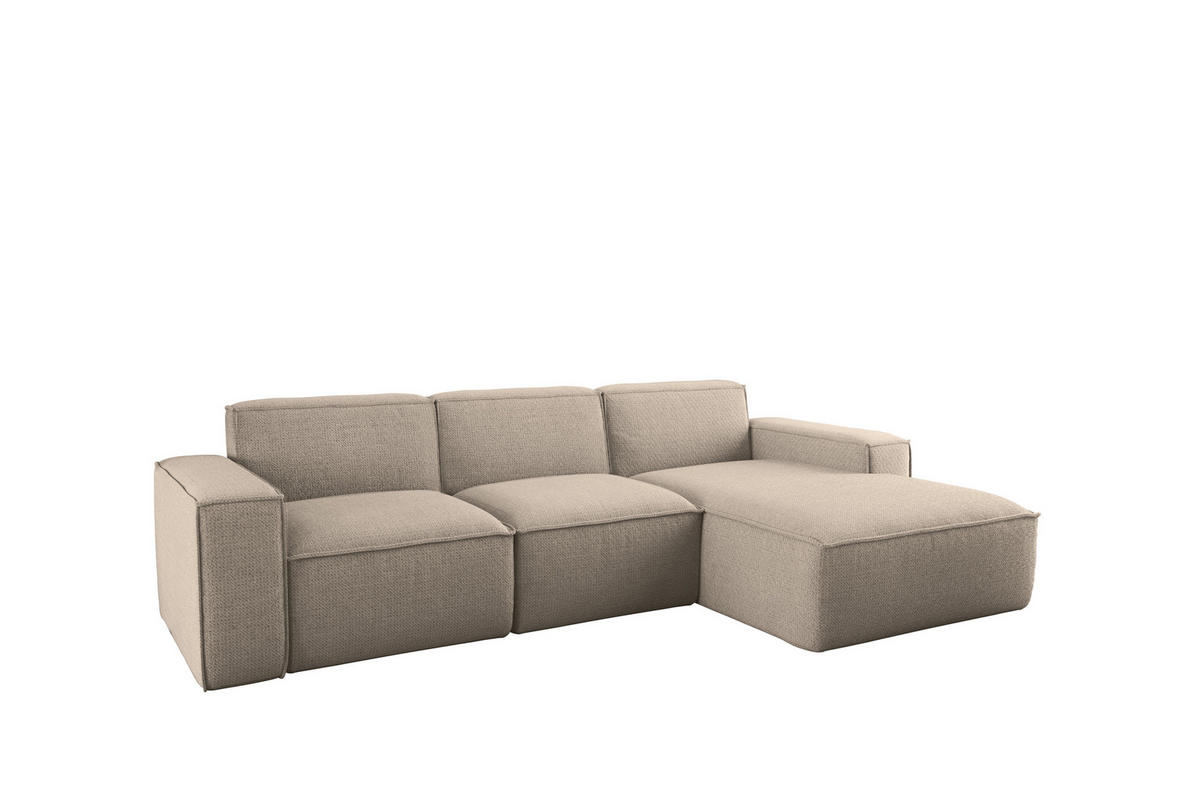 ECKSOFA L-Form Siena Stoff Artico Beige Rechts - Beige, Holz (266/165cm) - Kaiser Möbel