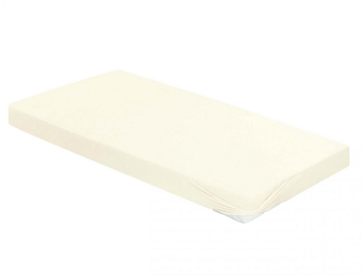 SPANNBETTTUCH Jersey  - Creme, KONVENTIONELL, Textil (180-200/200cm) - Irisette