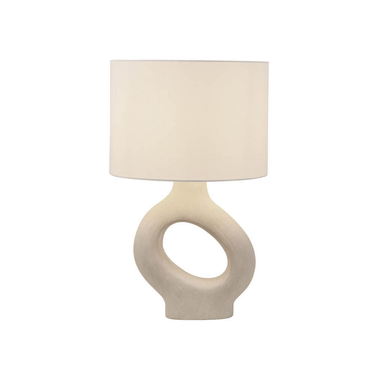 TISCHLAMPE LOLA - Beige, Große Tischlampe - Beige, Kunststoff/Textil (35.5/35.5/58cm) - Home Deluxe