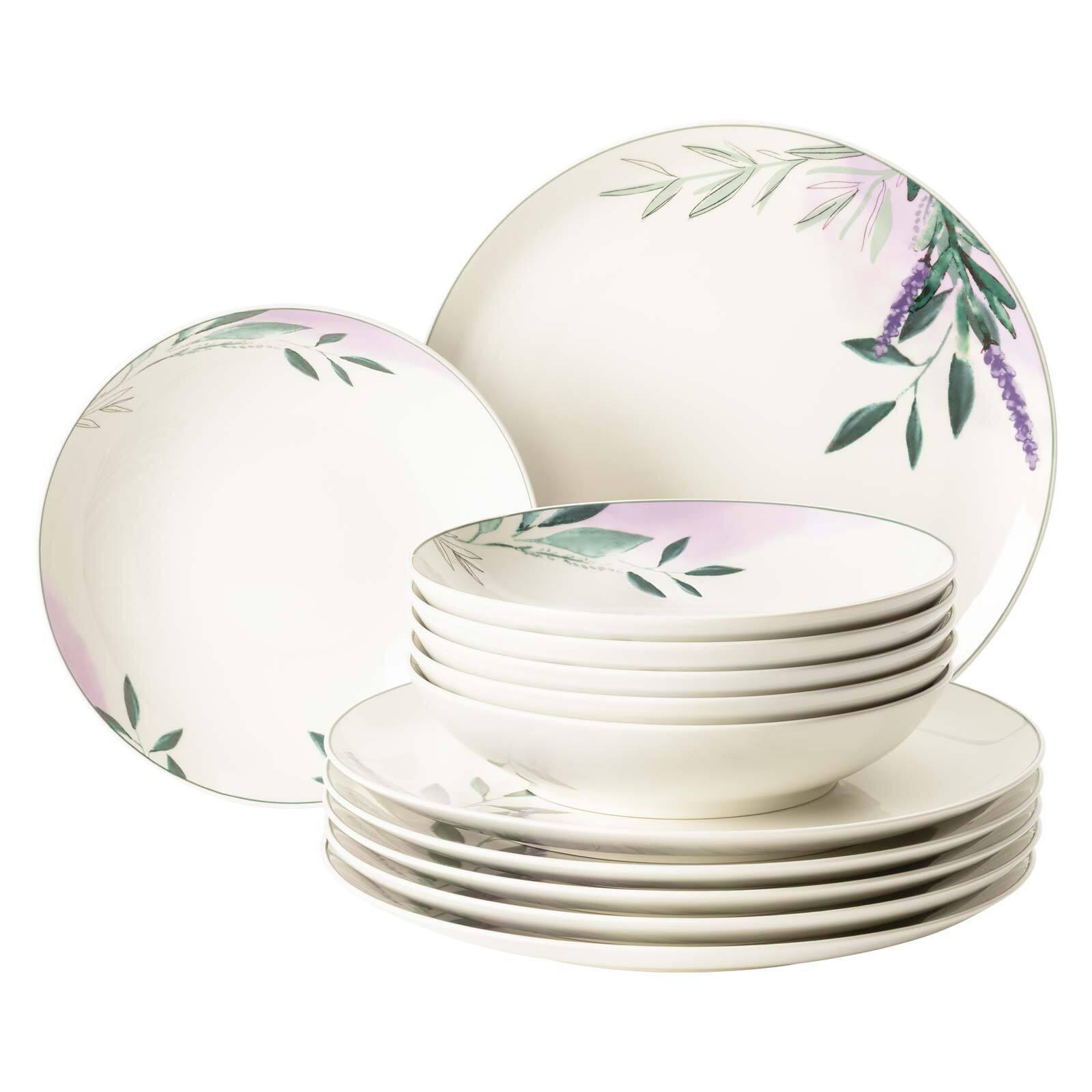 TAFELSERVICE Savona Provence bunt-beige 12er Set - Beige/Multicolor, Keramik (2/2/2cm) - Seltmann Weiden