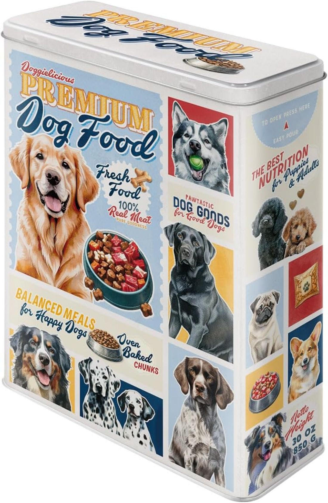 VORRATSDOSE XL Premium Dog Food - Multicolor, Metall (19/26/8cm) - Nostalgic-Art