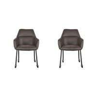 ESSZIMMERSTUHL Lenny Grau 64/56/84 cm 2er-Set - Grau, Textil (56/84/64cm) - LABEL51