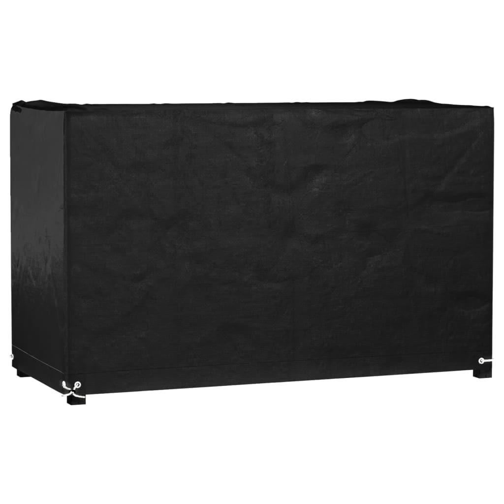 GARTENMÖBEL-ABDECKUNG 8 Ösen 125/55/75 Cm Rechteckig - Schwarz, Kunststoff (125/55/75cm) - vidaXL