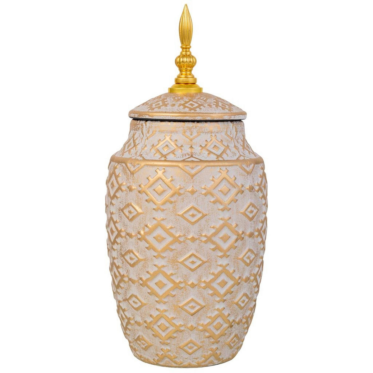 VASE aus Keramik, golden, 15x34cm - Goldfarben, Keramik (34cm) - Wanderlust
