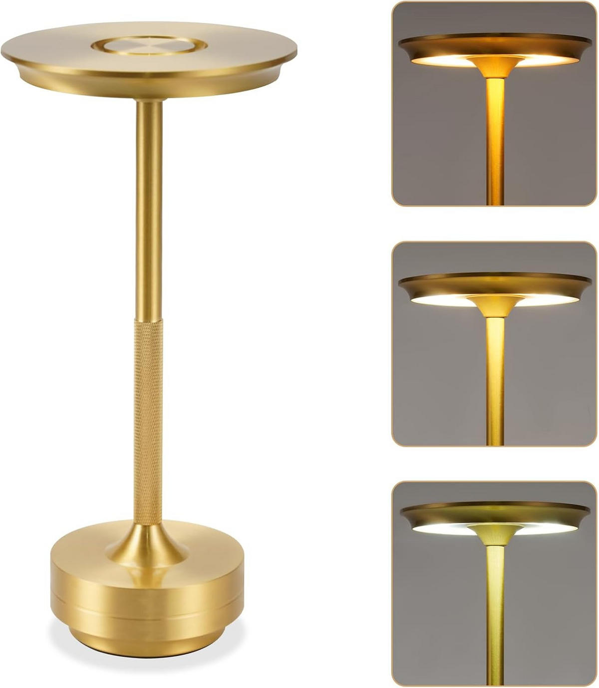 LED TISCHLAMPE Elowen 12.8/12.8/27 cm - Goldfarben, Kunststoff/Metall (12.8/12.8/27cm) - ZMH