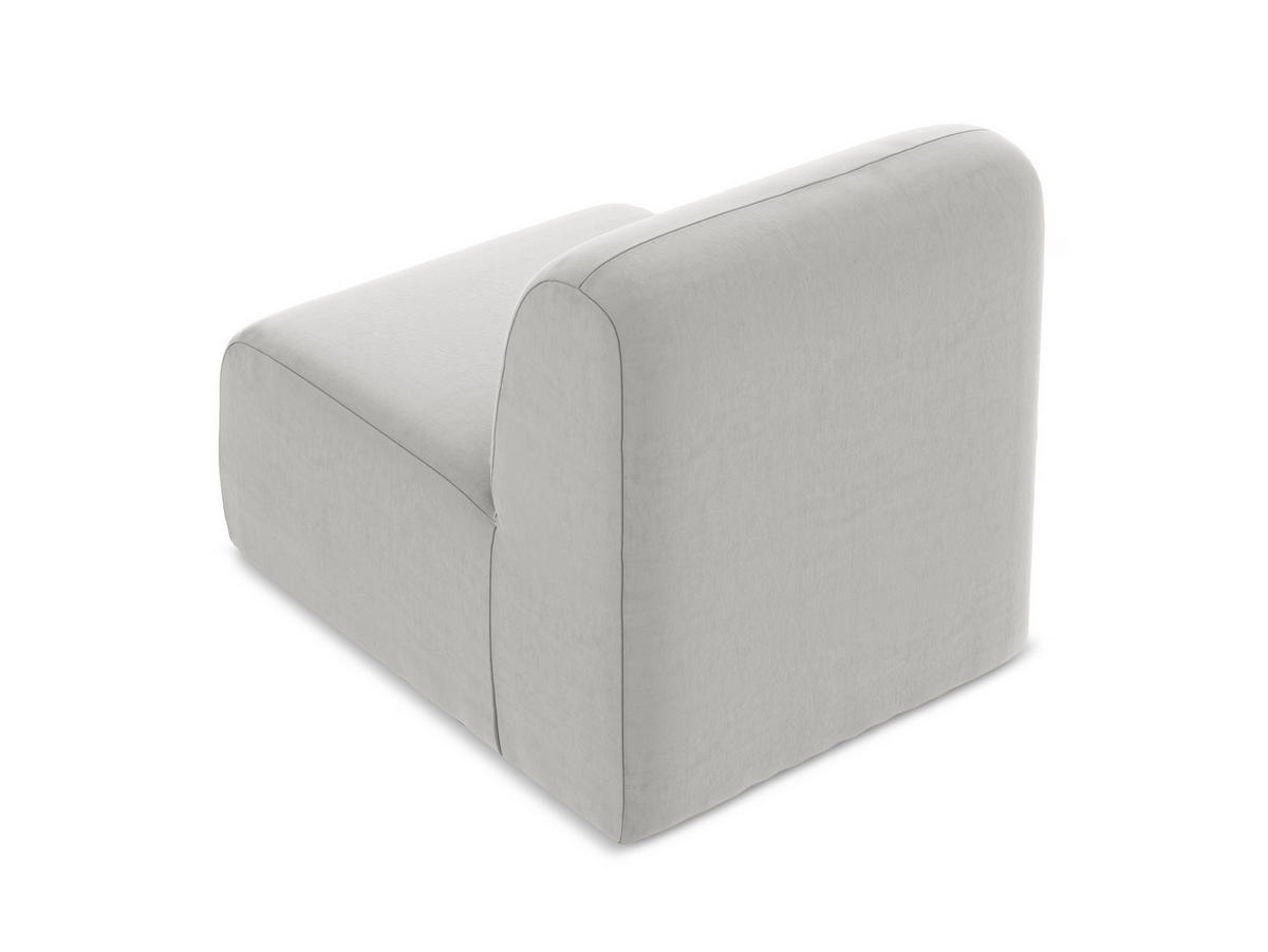 SOFAELEMENT Samt Stoff Grau - Silberfarben/Schwarz, Holzwerkstoff/Kunststoff (70/75/94cm) - Makamii