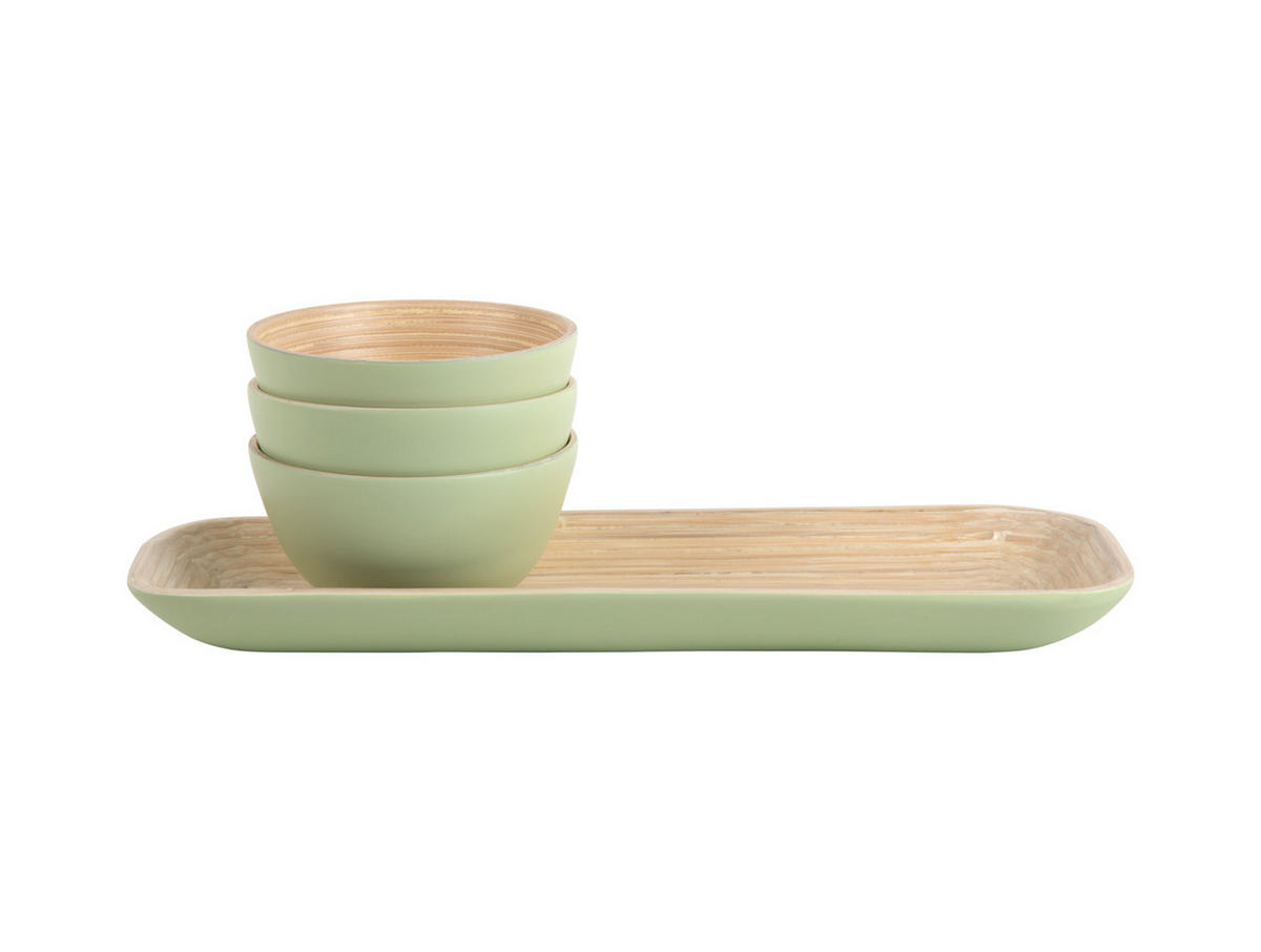 SNACK Set Puro 36/12/6 cm - Grün, Naturmaterialien (12cm) - Present Time