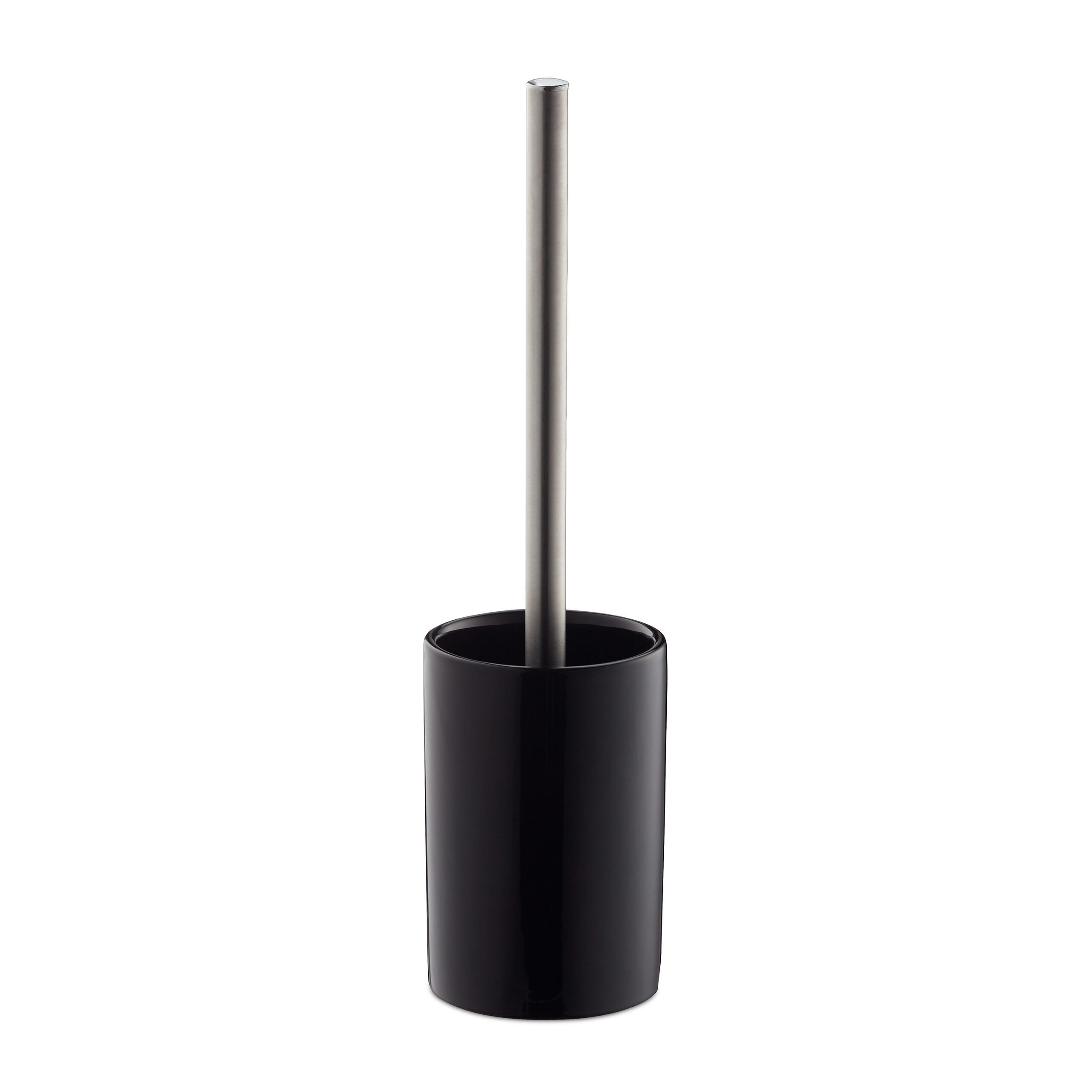 WC-GARNITUR - Schwarz, Keramik/Kunststoff (9.5/36/9.5cm) - Relaxdays