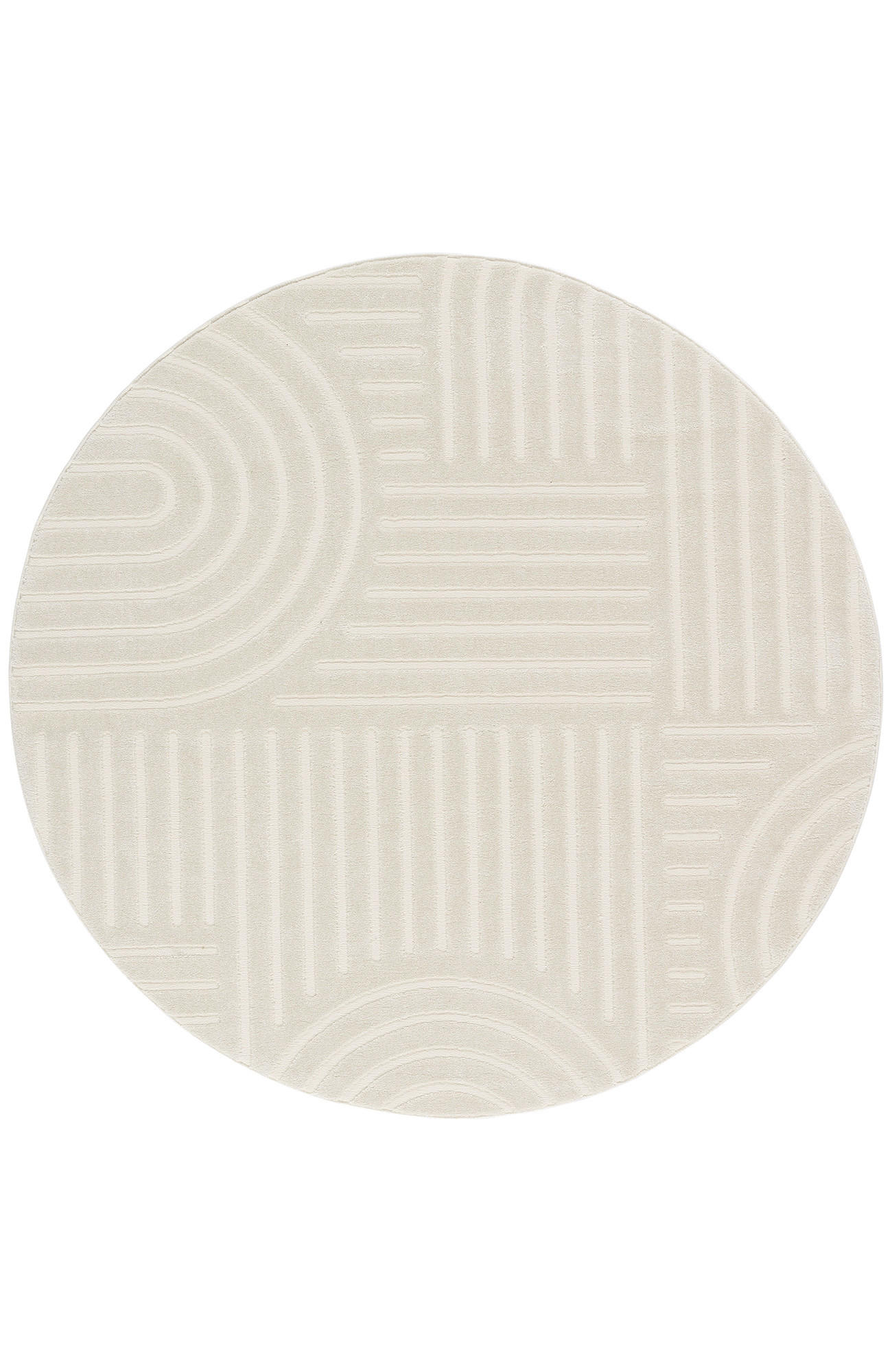 BOHO-TEPPICH Weiß Ø160 cm - Weiß, Textil (160/160cm) - Tesso Living