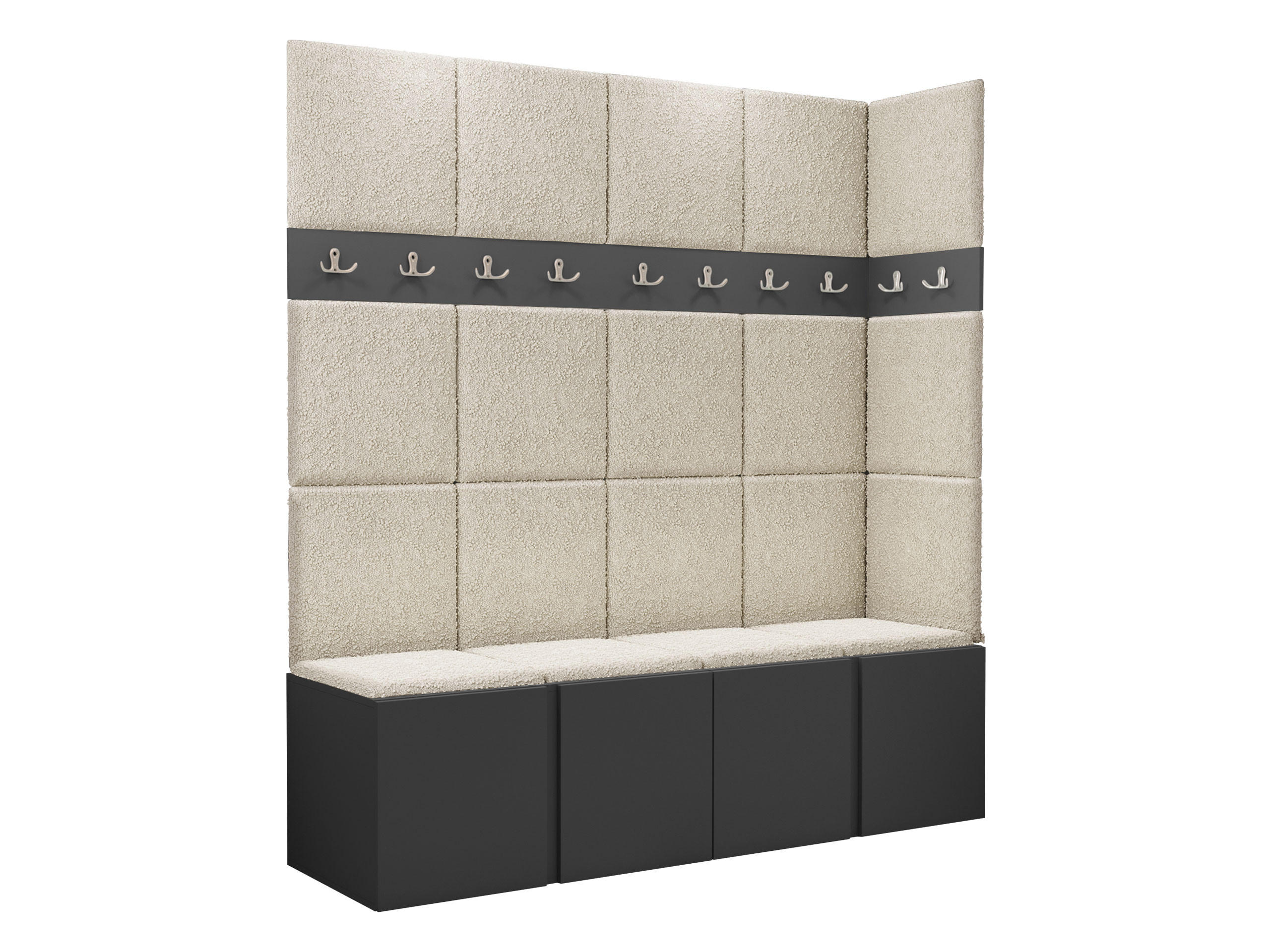 GARDEROBEN-SET Orion II - Creme/Graphitfarben, Holzwerkstoff/Kunststoff (168/186/46cm) - MIRJAN24