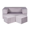 KINDERSOFA, Samt, Grau - Grau, Textil (96/40/50cm) - MeowBaby