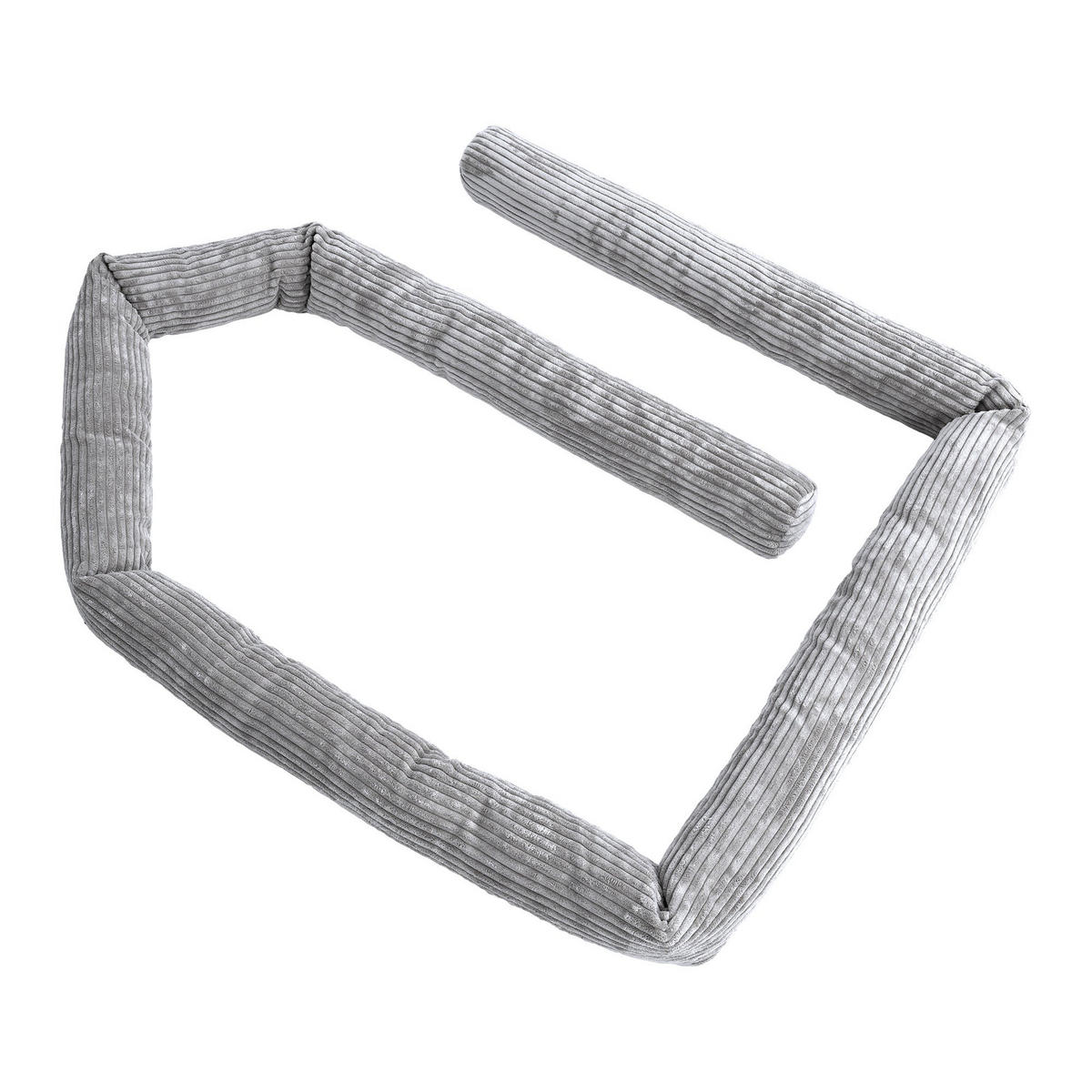 BETTUMRANDUNGSSCHUTZ Bettschlange aus Cord, 400 cm, Grau - Grau, Textil - MeowBaby