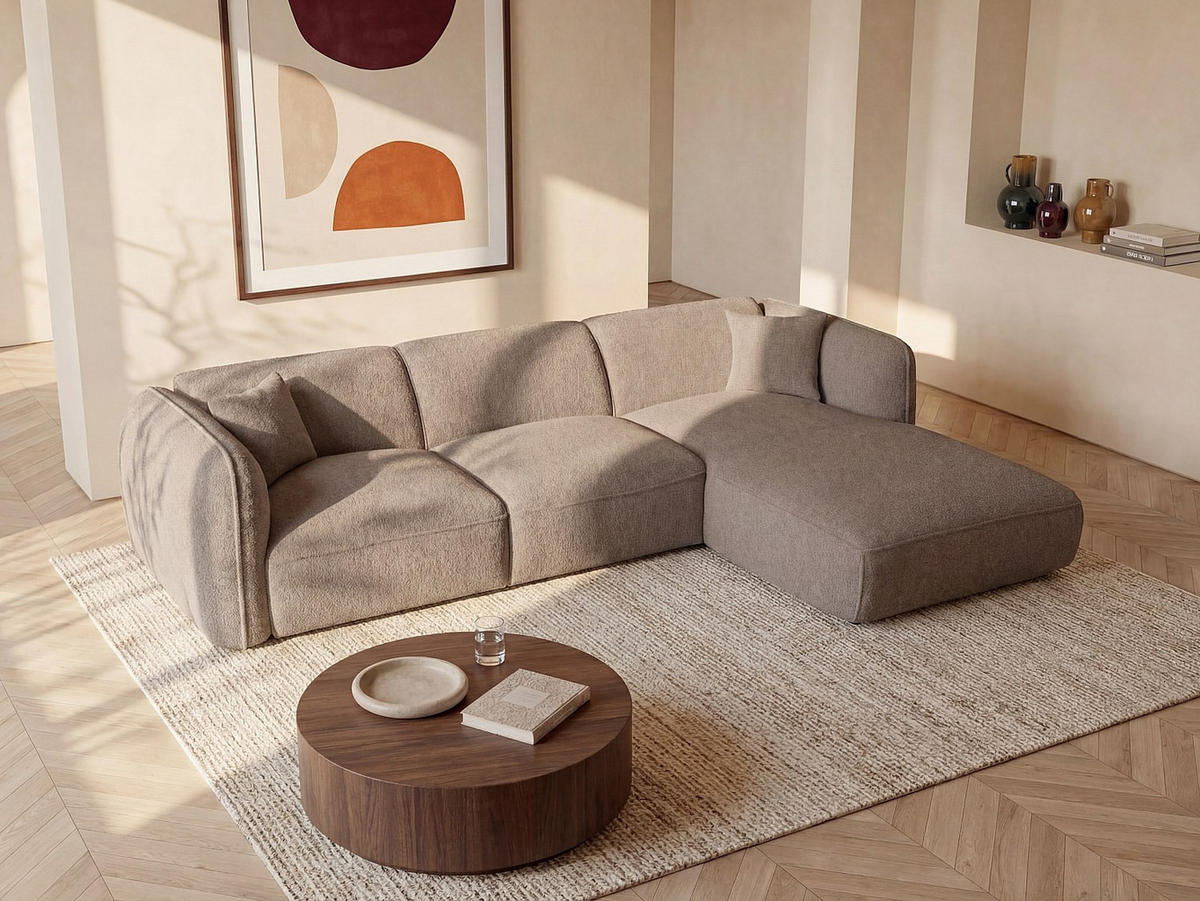 SOFA - 5 Personen - stoff - taupe Camilio - Taupe, Textil (272/74/165cm) - Vente-Unique