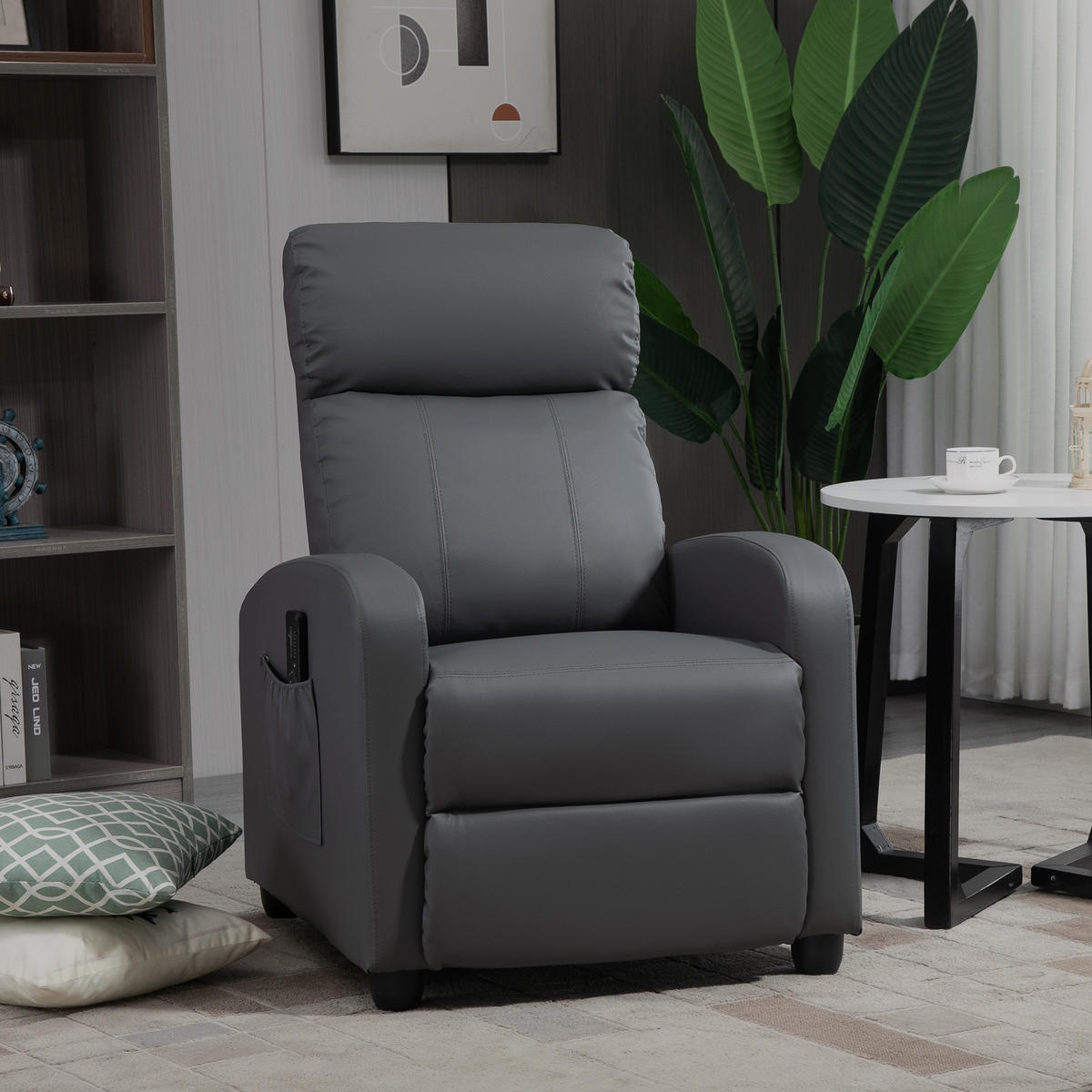 MASSAGESESSEL Kunstleder, Schaumstoff Grau - Schwarz/Grau, Kunststoff (88/98/68cm) - HOMCOM