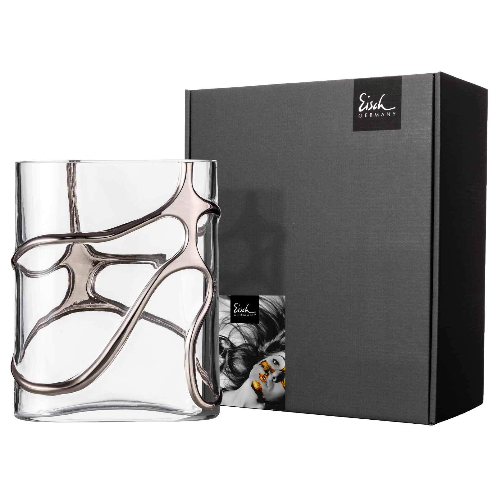 VASE Stargate platin 22,3 cm - Platinfarben, Glas (22.3cm) - Eisch