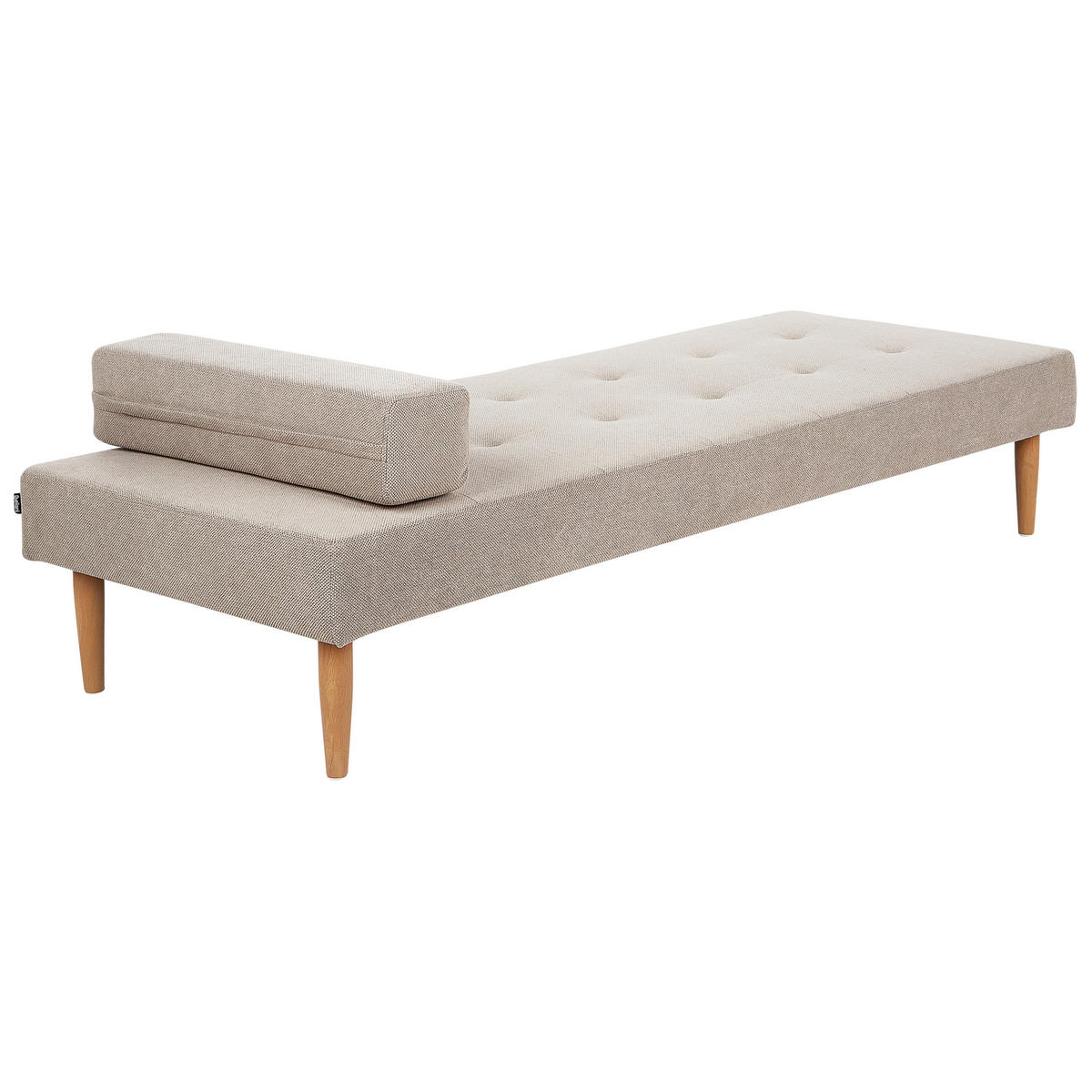 CHAISELONGUE Beige Niort - Beige/Braun, Textil (74/40/200cm) - Beliani