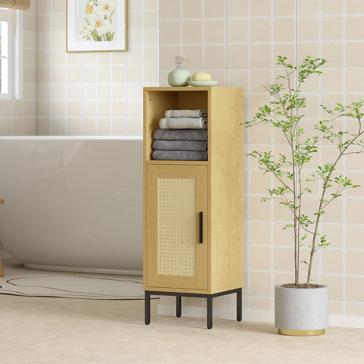 MEHRZWECKSCHRANK Naturfarben 30.0/30.0/94.0 cm - Naturfarben, Holzwerkstoff (30/94/30cm)