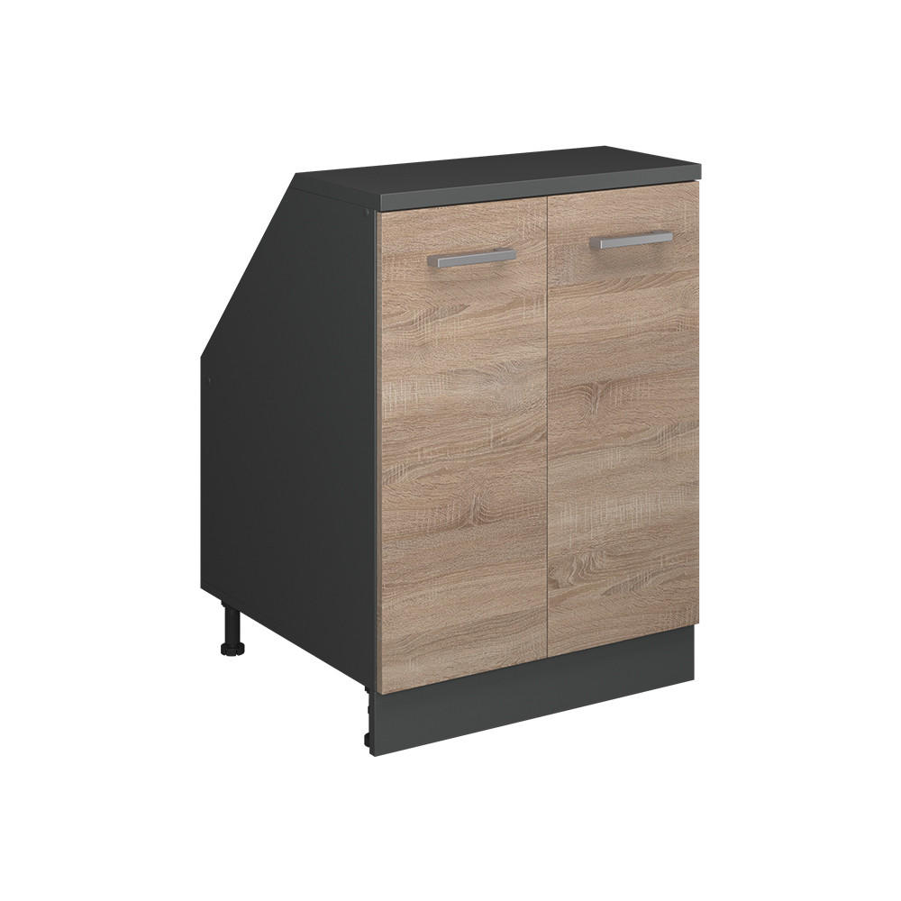 ŠIKMÁ SKRIŇA Rion Sonoma 60 x 81.6 cm s 2 dverami, korpus skrine hĺbka 60 cm - antracitová/dub sonoma, kompozitné drevo (60/83.8/60cm) - Vicco