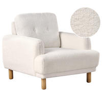 SESSEL Bouclé Weiß Tuve - Hellbraun/Weiß, Textil (88/85/90cm) - Beliani