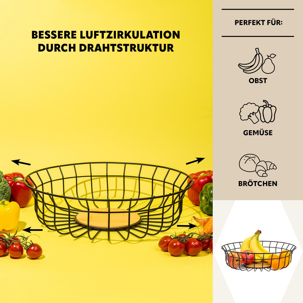 OBSTSCHALE, schwarz - Schwarz, Metall (9.5cm) - bremermann