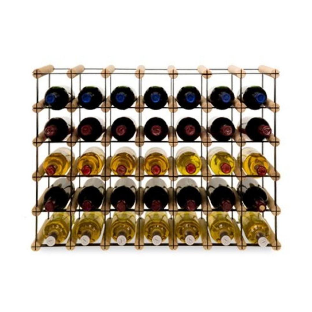 WEINREGAL Vinotega Mod Metal 52,5x72,5x24,5 cm 7x5 Flaschen Massives Kiefernholz Natur - Naturfarben, Holz (72.5/52.5/24.5cm) - PROREGAL